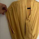 ZARA  Mustard Yellow Blouse with Tie Detail Photo 4