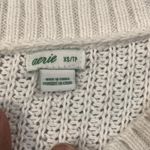 Aerie  White Knit Sweater XS High Low Soft Cozy Long Sleeve Pullover Top Photo 2