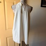 T Tahari  women’s cream Layered Halter Sleeveless tie back blouse Top size medium Photo 6