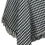 Blanket Scarf Wrap Shawl Square Fringe Houndstooth Black White Women’s One Size Photo 4