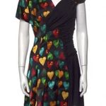 Versace NWT Safetypin Heart Print Dress Size 42 Photo 1