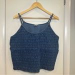 Just the girls Y2K Denim Tank Top. Medium Wash. Size: 1X. Blue Photo 0