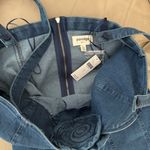 Anthropologie Porridge Rosette Denim Slim Mini Dress Photo 17