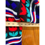 Vintage DELIVERY Ltd Tulip Heart Knit Sweater Black Colorful 80s 90s USA XL Photo 6