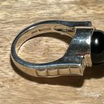 Judith Ripka  Black Onxy Cabochon Sterling Silver 925 & CZ Ring RARE - Size 9 Photo 12