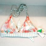 Splendid Bellini Reversible Halter Bra Bikini Top Sz S NWT Tie Dye & Stripes Photo 0