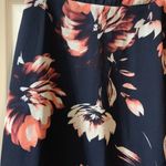 The Limited  Navy/Pink Floral Shark-bite hem skirt Photo 4
