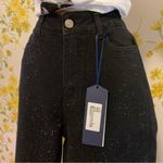 Boutique NWT Black rhinestone high waist wide/straight leg jeans size 5 Photo 1