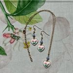 Cute Flower Jewelry Set, Pink Tulip, Heart Charm, Dainty, Coquette, Spring, Fun Photo 2