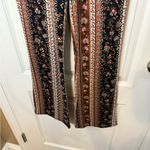 Floral Striped Women's Flare Pants Black Size M Photo 1