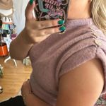 ZARA  Button Shoulder Cropped Knit Top Lilac Size Small Photo 3