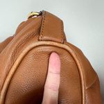 Michael Kors Leather Hobo Handbag Shoulder Bag Gold Plated Hardware Fulton Brown Photo 13