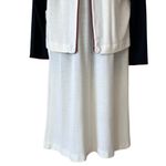 Vintage Flutterbye Colorblock Shift Dress and matching Jacket Ivory Red & Black White Size 14 Photo 4