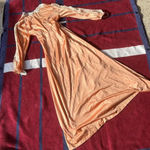 Vintage Sears Best coral wrap tie lingerie robe with lace Peignoir Women’s M Size M Photo 1