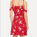 ✨ Knot Side Floral Ruffle Dress✨ Red Size L Photo 2