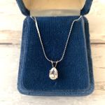 Vintage Avon Teardrop Gemstone Necklace Sterling Silver Chain Womens NEW Photo 0