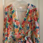 Women’s Medium COREY LYNN CALTER Multi Pleated Floral L/S Mini Wrap Dress Photo 1