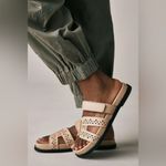 Anthropologie  Bibi Lou Cutout Slide Sandals tan NWT Photo 2