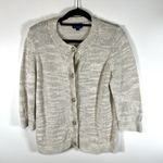 Pendleton Cotton Cardigan Sweater Coastal Grandma Women Size Large Cream Photo 0