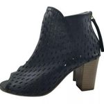 Dune London  Whisper Bootie Size 10 Leather Caged Peep Toe Ankle Black EUC Photo 5