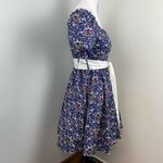 Unique Vintage  Navy Dakota Flare Whimsical Botanical Mushroom Dress Small Photo 6