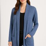 st. john's bay St. John’s Bay Blue Marled Knit Open Front Cardigan Sweater Size Large Photo 0