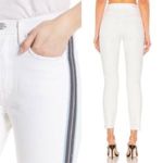 GRLFRND  Karolina‎ striped white crop skinny jeans Photo 2