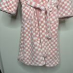 Minky Couture Thick Ultra Plush Checkered Blanket Robe size XS Pink Photo 3