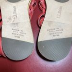 L.L.Bean Sandals Womens 7M Red Leather Flat Tassel Slingback Bow Artsy Boho Size 7 Photo 4