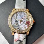 Lavishly Paris Luxury Women's Analog Quartz Crystal Wrist Watch Bracelet. Silver Photo 3