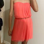 Alice + Olivia sweetheart neckline strapless coral salmon mini jazz dress Photo 4