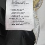 Sandro Palacio Dress Gold Silver Two Tone Metallic Off Shoulder Photo 4