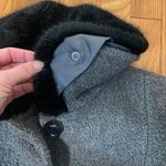 Talbots Boucle Wool Blend Coat Grey Faux Fur size Small Petite Photo 6