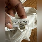 Alythea  Ivory White Top Side Zip Off Shoulder Shoulder Tie Peasant Sleeve Size M Photo 6