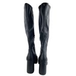 Steve Madden  Kreo Women's Black Leather Platform Block Heel Tall Boots Size 9M Photo 2