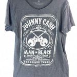 Johnny CASH M Man in Black Gray Short Sleeve Tee Top Size M Photo 0