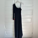 Mac Duggal ‎ 26039 Midnight One Shoulder Long Sleeve Asymmetric Formal Gown NWT Photo 7