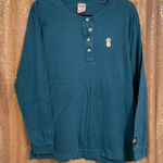 PINK - Victoria's Secret Victoria’s Secret Pink Women’s Small Teal Long Sleeve Button Down Shirt Top Photo 0