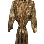Delicates  Floral and Leopard Satin Robe Photo 3