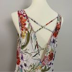 Francesca's Tunic Swim Coverup Floral Botanical Criss Cross Asymmetrical Sheer Photo 7