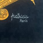 Vintage Patricia Paris Scarf 29 x 30 inches Black Gold Green Baroque Scrolls Photo 7