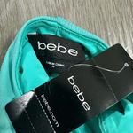 Bebe Summer Dream Turquoise Blue Sleeveless Twist Front Slinky Gown Dress Size M Photo 4