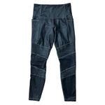 Athleta  Size XSP Inclination Shimmer Moto Tight Legging Black Women's Pockets Photo 1