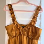 Tocca 100% Silk Ruffle Babydoll Knee Length Dress in Amber Yellow size 4 NWT Photo 2