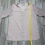 Calvin Klein Women's Pink Sheer Top with Pearl Detail, Size Medium Photo 2