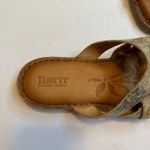 Born NEW Tepati Slide Sandal Footwear Women Metallic Gold Leather Strappy Sz 8 Silver Photo 5