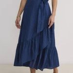 Vineyard Vines Navy Swiss Dot Maxi Skirt Size Large Photo 0