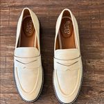 Franco Sarto Bazel Balin Lug Sole Penny Loafer Cream Crinkle Patent Size 9.5 Photo 2