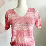 Pink Crochet Striped Top, Boho Y2K Festival Knit Fairycore Indie Vacation Small‎ Photo 0