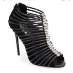 L.A.M.B. .A.M.B. Walcot Black Leather Bootie Sandal Heels size 8 Photo 0